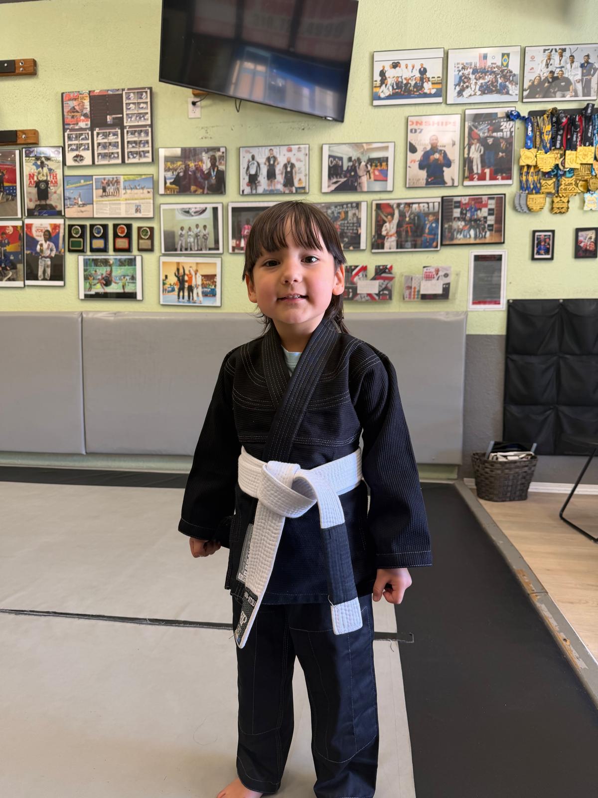Young student in BJJ gi at MCBJJ Academy Carson California