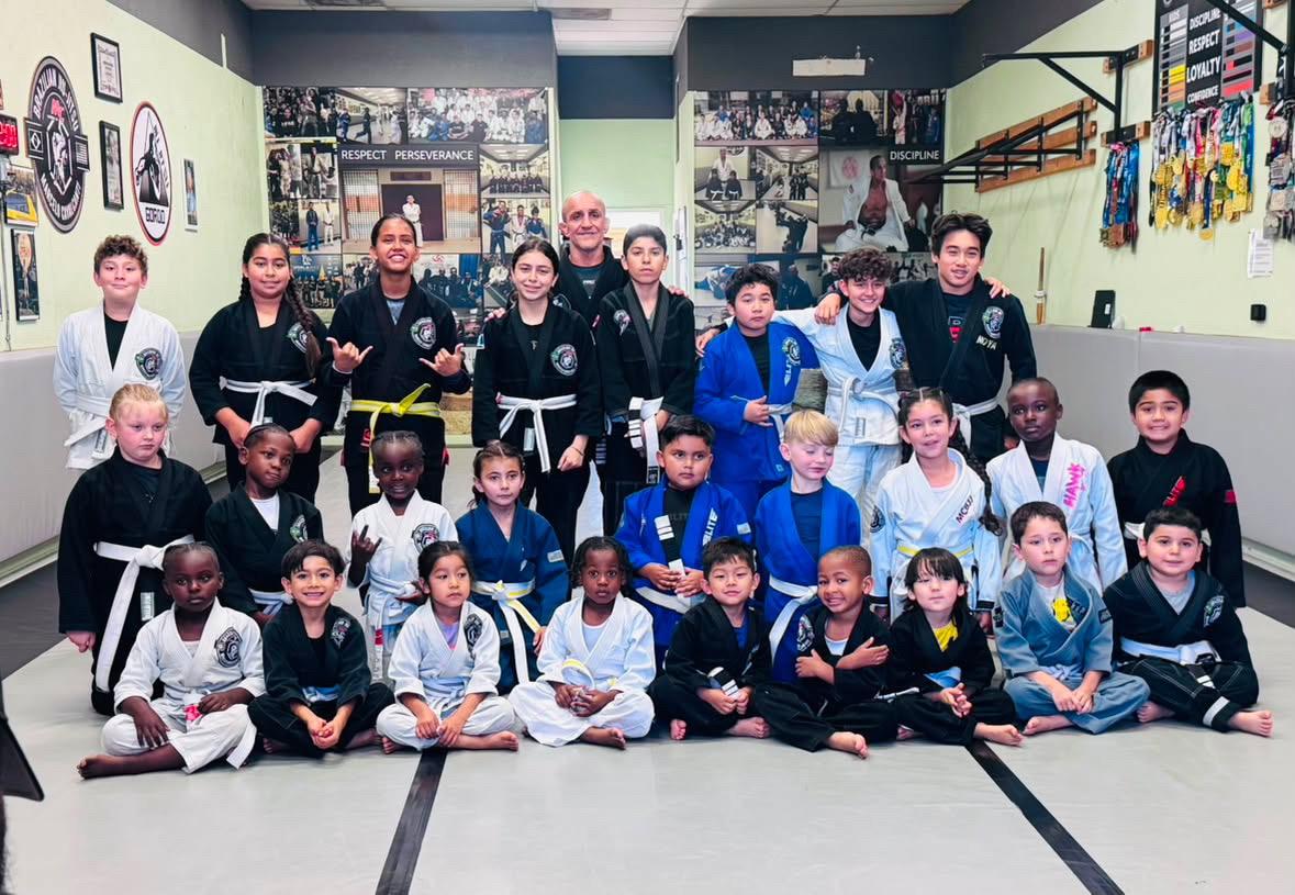 MCBJJ kids team with Professor Marcelo in Carson, CA